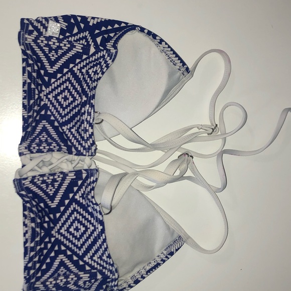 LA VIE EN ROSE BLUE AND WHITE BIKINI SET - Picture 3 of 7